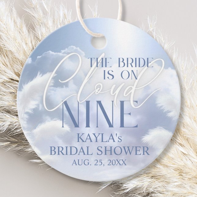 Bridge ist On Cloud Nine 9 Pampas Brautparty Geschenkanhänger (Bride is On Cloud Nine 9 Pampas Bridal Shower Favor Tags)