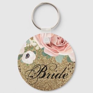 Bridge Key Chain Geometric Garden Rose Gold Glitze Schlüsselanhänger
