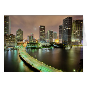 Bridge leads across waterway to downtown