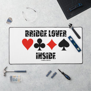 Bridge Lover Inside Four Card Anzug Schreibtischunterlage