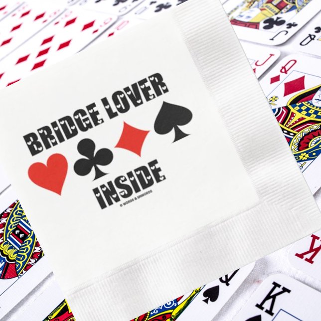 Bridge Lover Inside Four Card Anzugs Spaß Serviette (Paper napkins for any bridge/duplicate bridge themed event!)