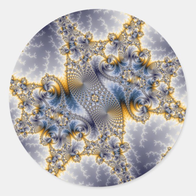 Bridge Network - Mandelbrot Fraktal Art Runder Aufkleber (Vorderseite)