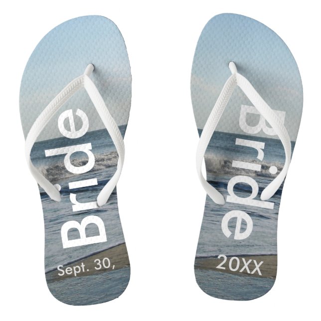 Bridge Ocean Waves Beach Sand Flip Flops (Fußbett)