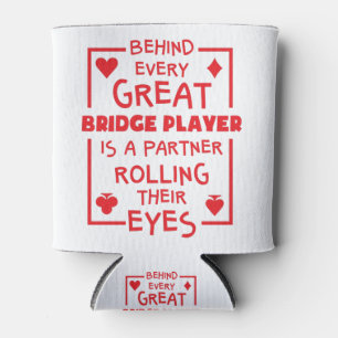 Bridge Player Partner rollt ihre Augen lustig Dosenkühler