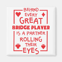 Bridge Player Partner rollt ihre Augen lustig