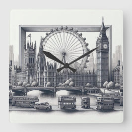 Bridge Quadratische Wanduhr
