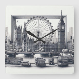 Bridge Quadratische Wanduhr
