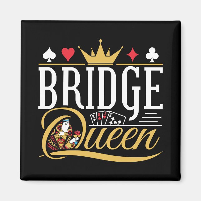Bridge Queen Card Game Women Magnet (Vorne)