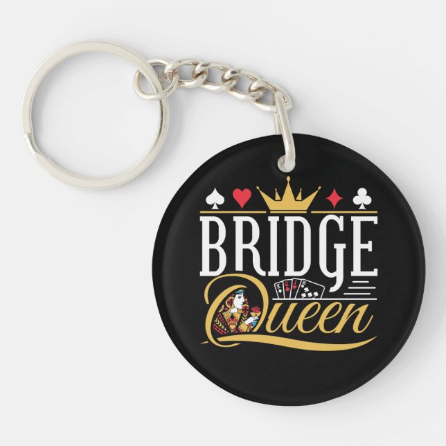 Bridge Queen Card Game Women Schlüsselanhänger (Vorderseite)
