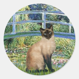 Bridge - Siegel Point Siamese cat Runder Aufkleber