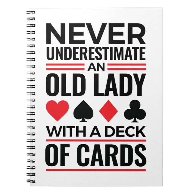 Bridge-Spieler unterschätzen Alte Lady Cards nie Notizblock (Vorderseite)
