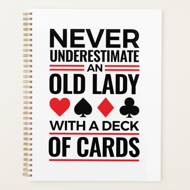 Bridge-Spieler unterschätzen Alte Lady Cards nie Planer (Vorderseite)