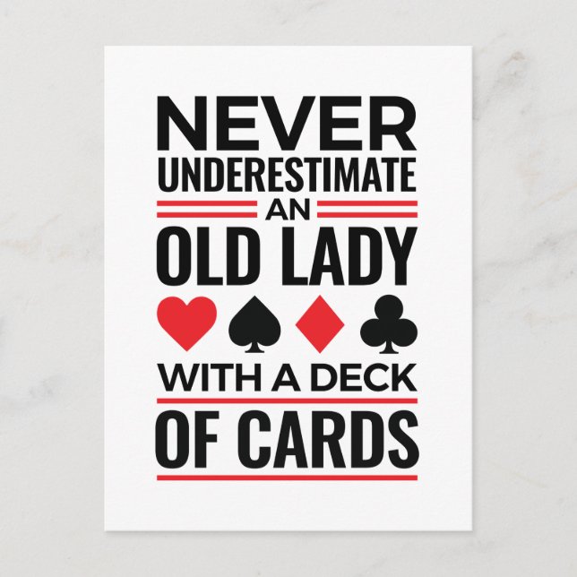 Bridge-Spieler unterschätzen Alte Lady Cards nie Postkarte (Vorderseite)