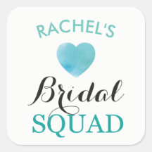 Bridge Squad Brautparty Stickers Aqua Heart