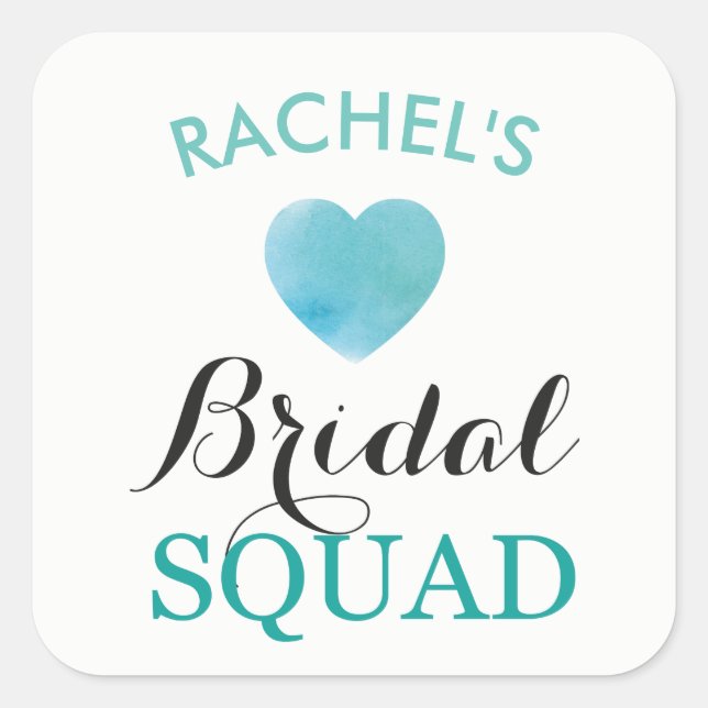 Bridge Squad Brautparty Stickers Aqua Heart (Vorderseite)