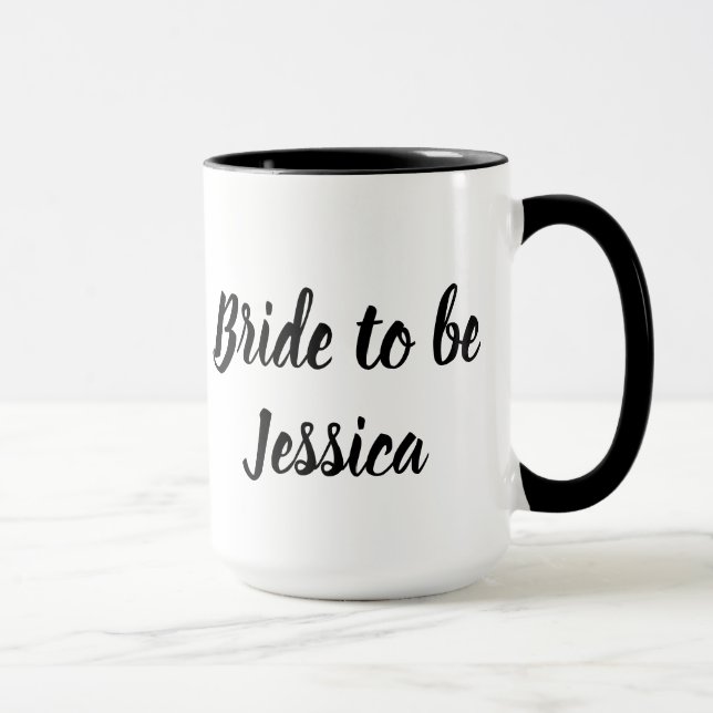 Bridge to be Black Elegant Script Geschenke Hochze Tasse (Rechts)