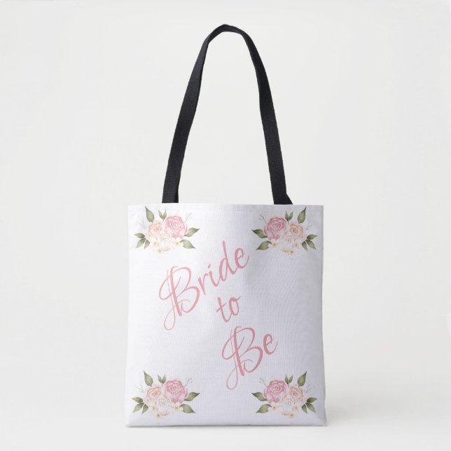 Bridge to be Floral Script Rosa Elegant Tasche (Vorderseite)