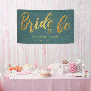 Bridge to be Gold Calligraphy Green Brautparty Banner