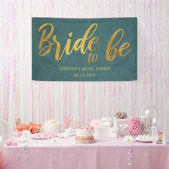 Bridge to be Gold Calligraphy Green Brautparty Banner (Party)