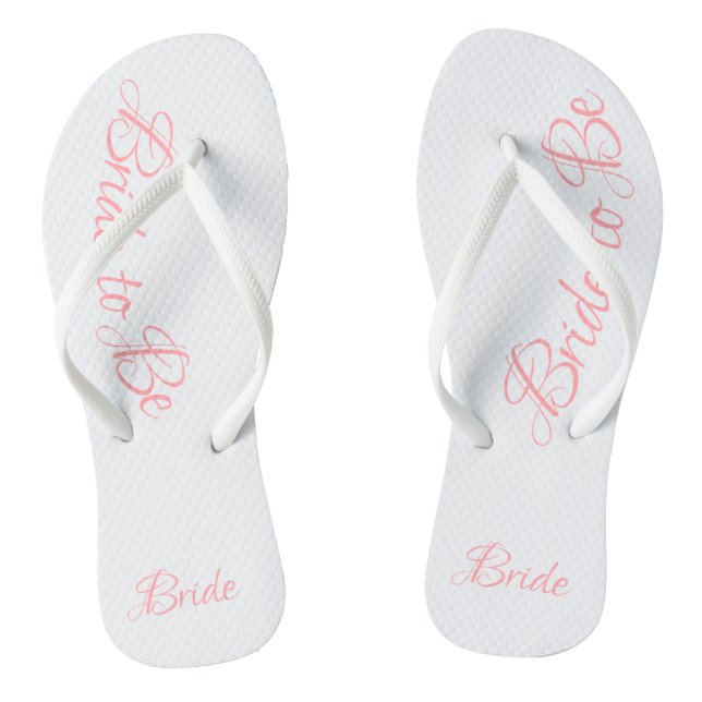 Bridge to Be Pink Script Niedlich Wedding Flip Flops (Fußbett)