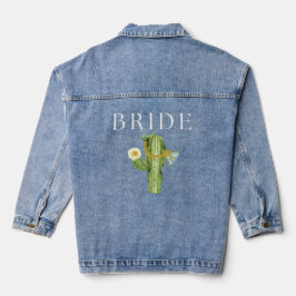 Bridge to be White Script Wedding Denim Jacket Jeansjacke