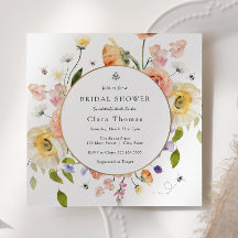Bridge to BEE Floral Bridal Dusche Einladung
