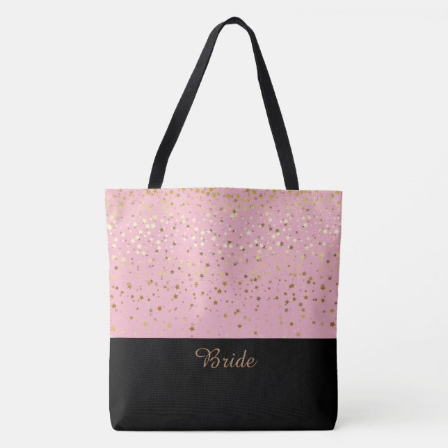 Bridge Tote Beutel Pink & Petite Golden Stars Tasche (Vorderseite)