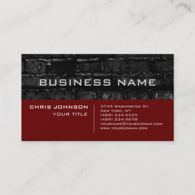 Bridge Wall Red Contemporary Business Card Visitenkarte (Vorderseite)