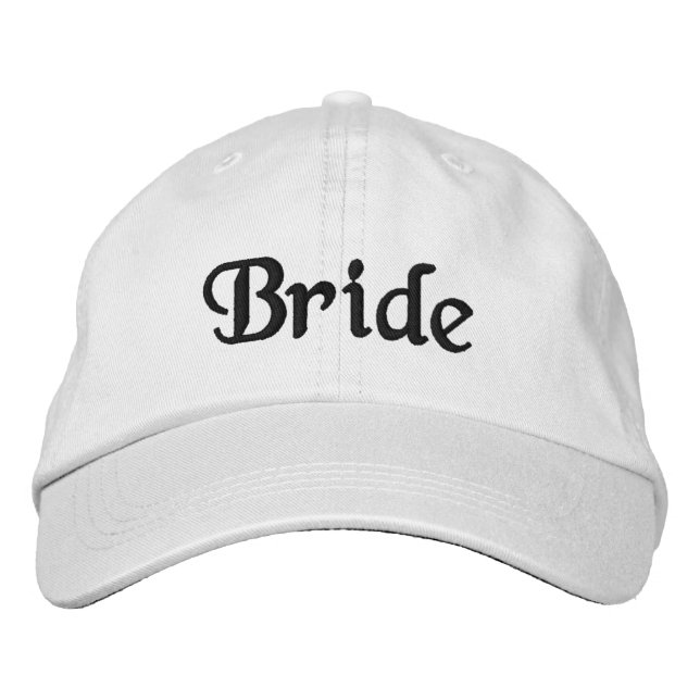 Bridge White bestickter Hut: Schwarze Stickerei Bestickte Baseballkappe (Vorderseite)
