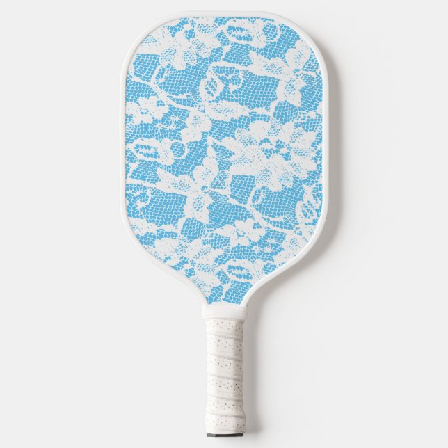 Bridge White Lace Print Pickleball Paddle (Vorderseite)