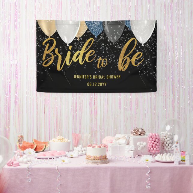 Bridge zu Balloons sein Denim Black Brautparty Banner (Party)
