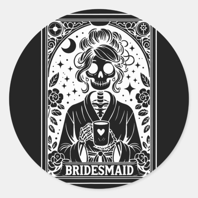Bridgeaid Tarot Card Bridge Coven Gothic Bachelore Runder Aufkleber (Vorderseite)