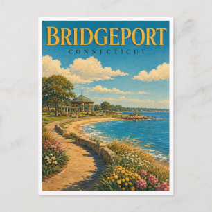 Bridgeport Connecticut Seaside Park GeoSaga Postkarte