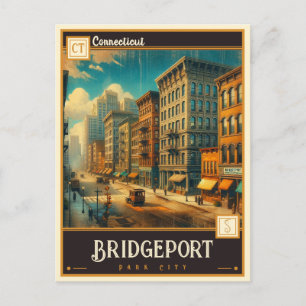 Bridgeport, Connecticut VINTAG Postkarte