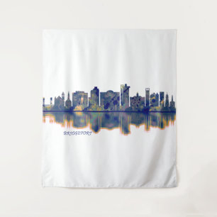 Bridgeport Skyline Wandteppich