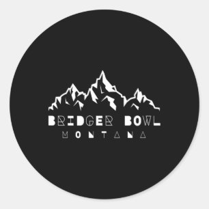 Bridger Bowl Bozeman Montana Berg und Skigebiet Wi Runder Aufkleber