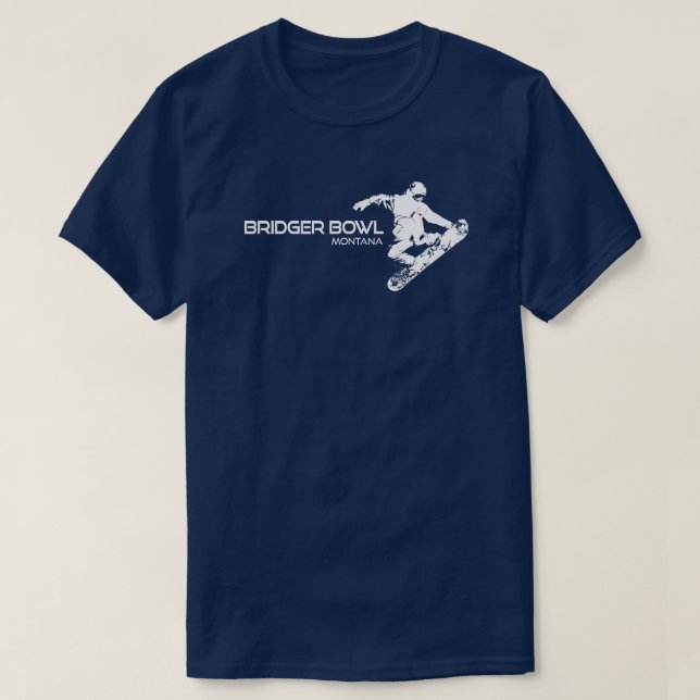 Bridger Bowl Montan Snowboarder T-Shirt (Design vorne)