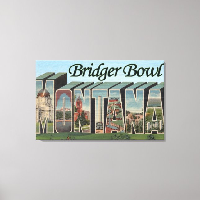 Bridger Bowl, Montana - Große Briefszenen Leinwanddruck (Vorderseite)