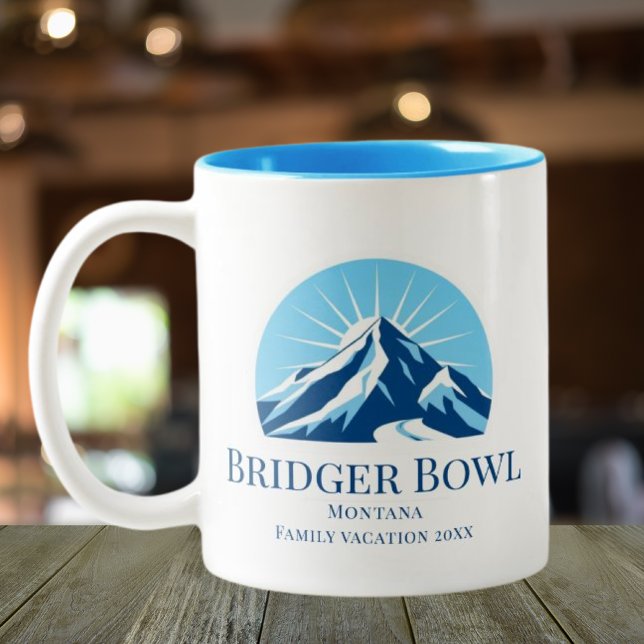 Bridger Bowl Montana Skigebiet Kaffee Zweifarbige Tasse (Von Creator hochgeladen)