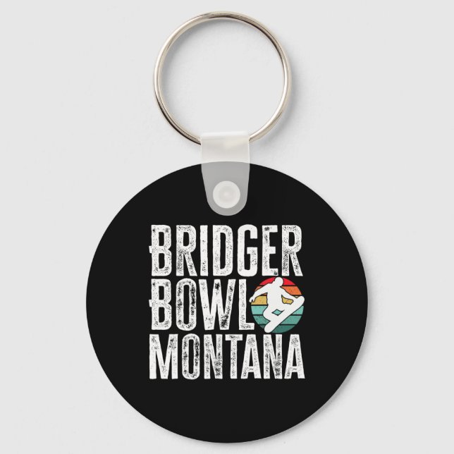 Bridger Bowl Montana Snowboarden Snowboard Snowbo Schlüsselanhänger (Vorderseite)