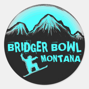 Bridger Schüssel-Montana aquamarine Runder Aufkleber
