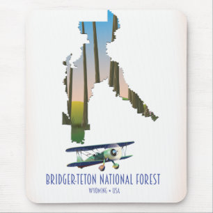 Bridger-Teton Nationalforest, Wyoming Karte Mousepad