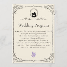 Bridgerton Inspired Regency Society Wedding Programm