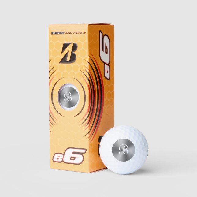 Bridgestone e6 Golfbälle mit metallischem Monogram (Verpackungen)