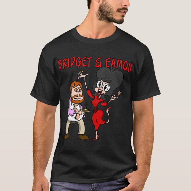 Bridget and Eamon RTE Irishelevision Cartoon Chara T-Shirt (Vorderseite)