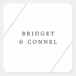 Bridget Geometric Modern Wedding Quadratischer Aufkleber