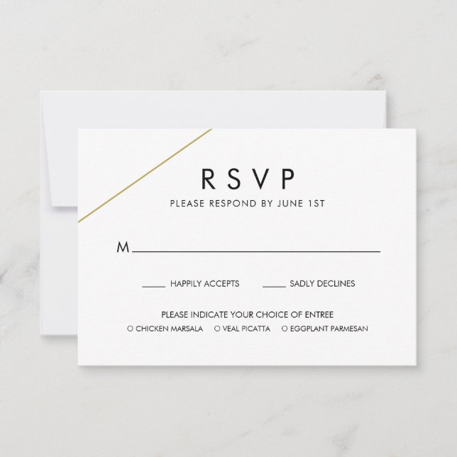 Bridget Geometric Modern Wedding RSVP Karte (Vorderseite)