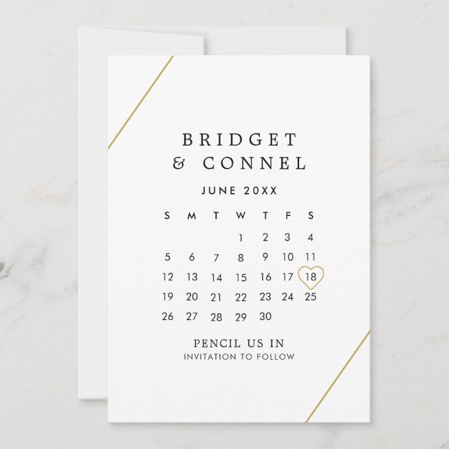 Bridget Geometric Modern Wedding Save The Date (Vorderseite)