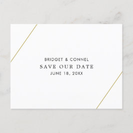 Bridget Geometric Modern Wedding speichert das Dat Ankündigungspostkarte