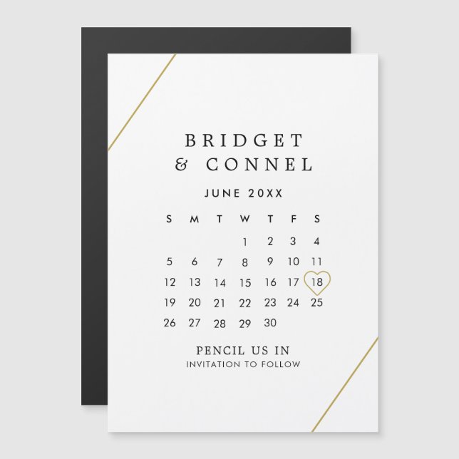 Bridget Geometric Modern Wedding speichert das Dat Magneteinladung (Vorne/Hinten)